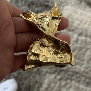Gold Sculptural Cuff Bracelet